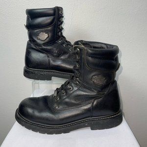 Vintage Harley Davidson Men's Steel Toe Black Boots 11